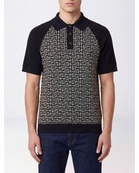 Balmain - Pb Monogram Knitted Polo Shirt - Lyst