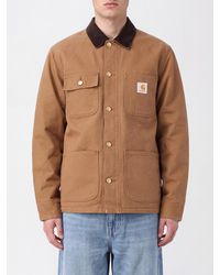 Carhartt - Og Michigan Cotton Shirt Jacket With Patch Pockets And Logo - Lyst