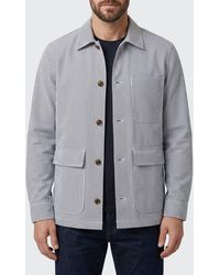 Paltò - Palt&Ograve Striped Cotton Blend Shirt Jacket - Lyst