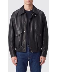 DUNST - Faux Leather Jacket With A Classic Collar And Dropped Shoulders - Lyst
