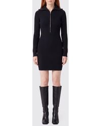 Anine Bing - Ribbed Knit Wool-Blend High-Neck Mini Sheath Dress - Lyst