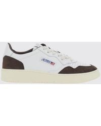 Autry - Medalist Low Leather Sneaker With Logo Patch And Suede Inserts - Lyst