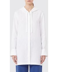 Max Mara - Pure Linen Hooded Blouse With Drawstring - Lyst