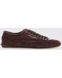 Dolce & Gabbana - Dolce &Amp Gabbana Lipari Suede Calfskin Sneakers With Printed Logo - Lyst