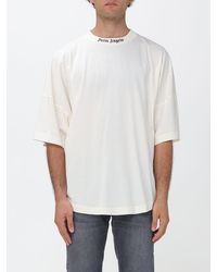 Palm Angels - Relaxed Fit Cotton T-Shirt With Logo And Dropped Shoulders - Lyst