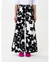 Marni - Pantaloni Svasati Con Stampa Floreale - Lyst