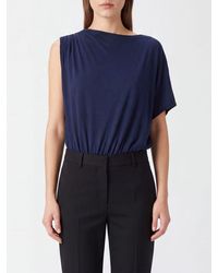 GIMAGUAS - Slim Fit One-Shoulder Stretch-Cotton Bodysuit - Lyst