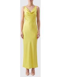 Norma Kamali - V-Neck Satin Midi Slip Dress With Open Shoulders - Lyst