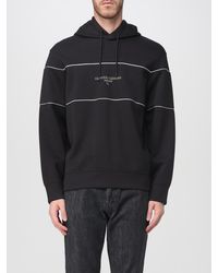 Emporio Armani - Striped Cotton Hoodie - Lyst