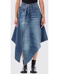 JW Anderson - High-Waisted Asymmetrical Denim Midi Skirt - Lyst