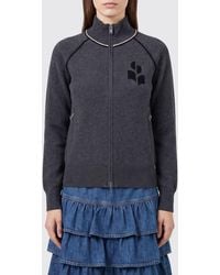 Isabel Marant - Cotton-Blend Cardigan With Zip And Flocked Logo - Lyst