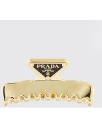 Prada - Metal Hair Clip With Logo - Lyst