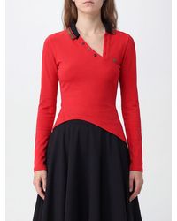 Vivienne Westwood - Asymmetrical Long-Sleeved Cotton Polo With Orb Logo - Lyst