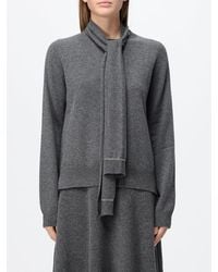 Fabiana Filippi - Wool, Silk And Cashmere Jumper With Pussy-Bow Neck - Lyst