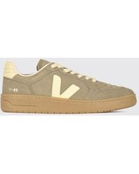 Veja - V-82 Ii Leather And Suede Sneakers With Contrast Logo And Sustainable Sole - Lyst