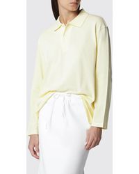 Flore Flore - Long-Sleeved Cotton Polo Shirt With Dropped Shoulders And Relaxed Fit - Lyst