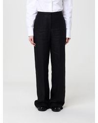 Agnona - Linen And Cotton Blend Palazzo Trousers - Lyst