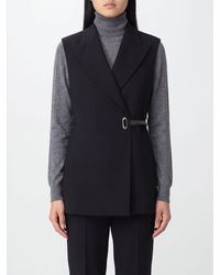 Sportmax - Tailored Viscose Vest With Side Closure And Adjustable Ties - Lyst