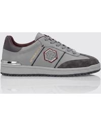 Philipp Plein - Retro Hustle Leather Sneakers With Hexagon Logo - Lyst