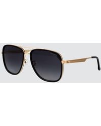 Carrera - Rectangular Metal Aviator Sunglasses With Double Bridge - Lyst
