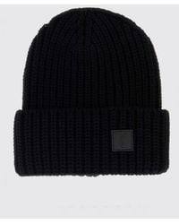 Saint Laurent - Ribbed Wool Beanie With Cuff And Ysl Monogram - Lyst