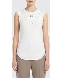 Off-White c/o Virgil Abloh - Viscose Top With Rhinestones - Lyst