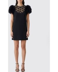 Valentino - Wool And Silk Mini Dress With Embroidered Sequins - Lyst