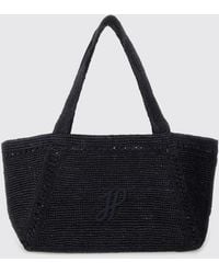 Patou - Crochet Raffia Bag With Embroidered Logo - Lyst