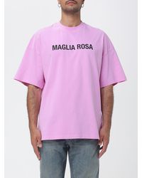 MSGM - Relaxed Fit Cotton T-Shirt With Slogan Print And Dropped Shoulders - Lyst