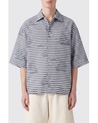 Jacquemus - The Plage Striped Graphic Print Cotton Bowling Shirt - Lyst