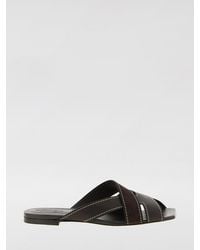 Tod's - Leather Flat Sandals - Lyst