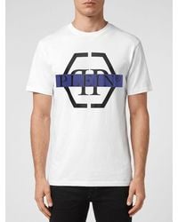 Philipp Plein - Slim Fit Hexagon Logo Monogram Cotton T-Shirt - Lyst