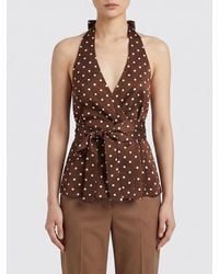 P.A.R.O.S.H. - P.A.R.O..H. Polka-Dot Silk Halterneck Top - Lyst