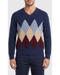 Ballantyne - Cotton Pullover With Diamond Pattern - Lyst