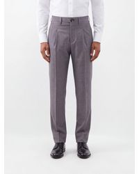 Ami Paris - Mid-Rise Pleated Wool Wide-Leg Tailored Trousers - Lyst