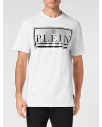 Philipp Plein - Rhinestone Embroidered Logo Cotton T-Shirt - Lyst