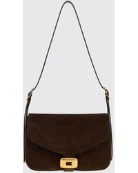 Balenciaga - Clicca Medium Suede Calfskin Shoulder Bag With Flap Closure - Lyst