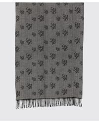 Liu Jo - Viscose Blend Scarf With Jacquard Logo And Fringed Edges - Lyst
