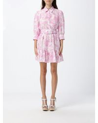 MC2 Saint Barth - Tropical Print Cotton Chemisier Mini Dress - Lyst