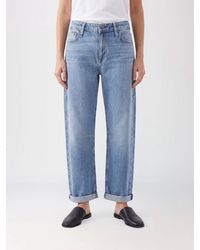 Rag & Bone - Rag &Amp Bone The Stevie Mid-Rise Straight Jeans With Cuffed Hem - Lyst