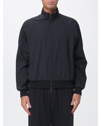 Emporio Armani - Wool-Blend Bomber Jacket With High Neck And Tone-On-Tone Logo - Lyst