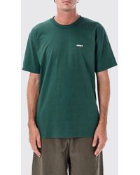 Obey - Cotton T-Shirt With Front Graphic Print And Contrast Logo - Lyst