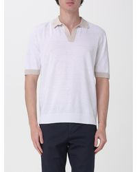 Eleventy - Linen And Cotton Polo Shirt - Lyst