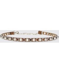 Etro - Leather Belt With Studs And Crystals - Lyst