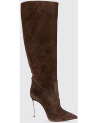 Casadei - Blade Leather Knee-High Boots With High Heel - Lyst