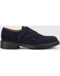 Doucal's - Suede Double Monk Strap Shoes With Round Toe - Lyst