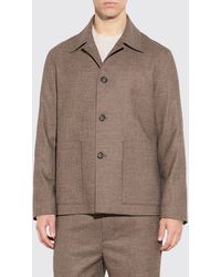 Paolo Pecora - Cotton Shirt Jacket With Peak Lapels And Patch Pockets - Lyst