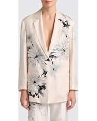 Momoní - Momon&Igrave Printed Silk Single-Breasted Blazer - Lyst