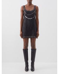GIMAGUAS - Gimagguas Off-The-Shoulder Studded Silk Sheath Mini Dress - Lyst