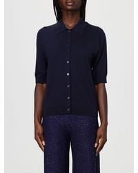 Kangra - Cotton And Silk Polo Cardigan - Lyst